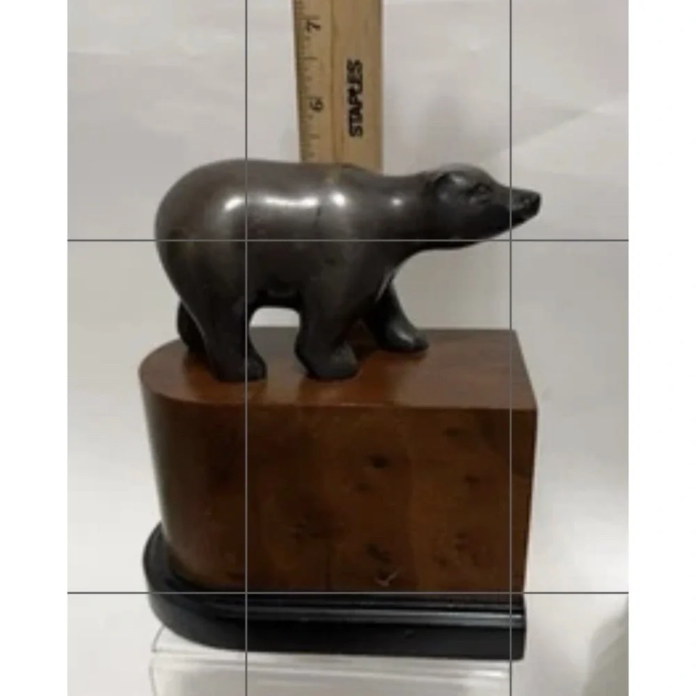 Vintage Wall Street Bookend Financial Market Office Decor Bear Side